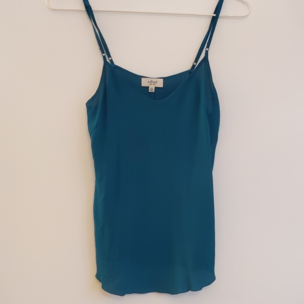 Aritzia silk teal tank